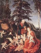 Lucas Cranach the Elder Rest on the fligt inth the Egypt Sweden oil painting artist